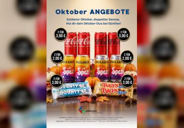 Oktober-Duo bei Günther: Cola, Spezi und Schokoriegel im Doppelpack